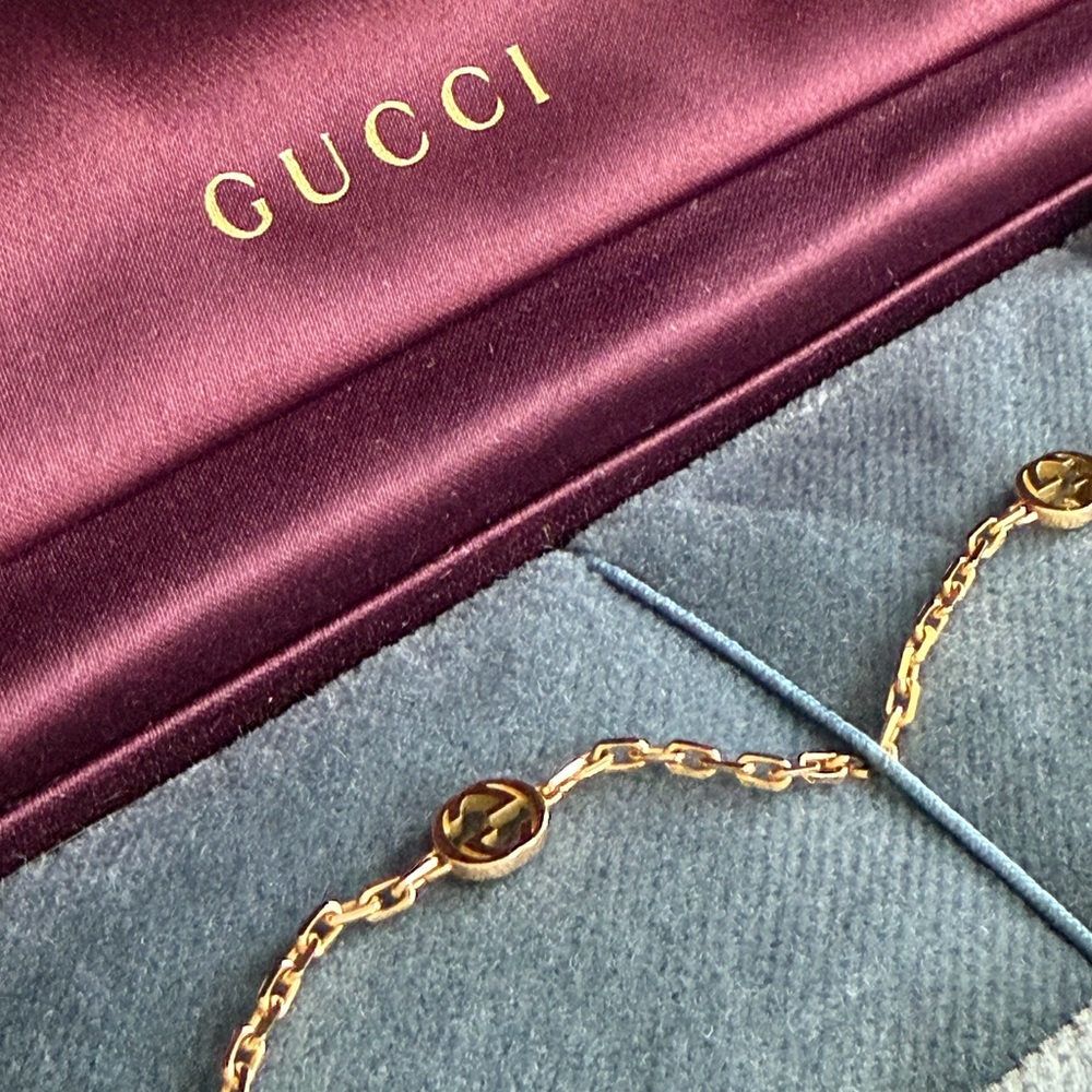 Gucci Gold Logo Charm Bracelet